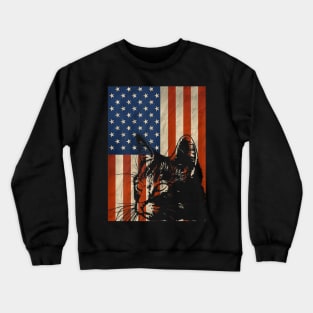 4th Of July Cat Usa American Flag Patriotic Gifts Crewneck Sweatshirt